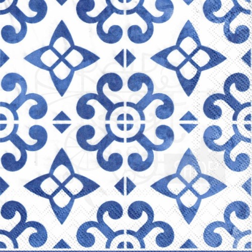 Serwetka 33x33 - Niebieski ornament