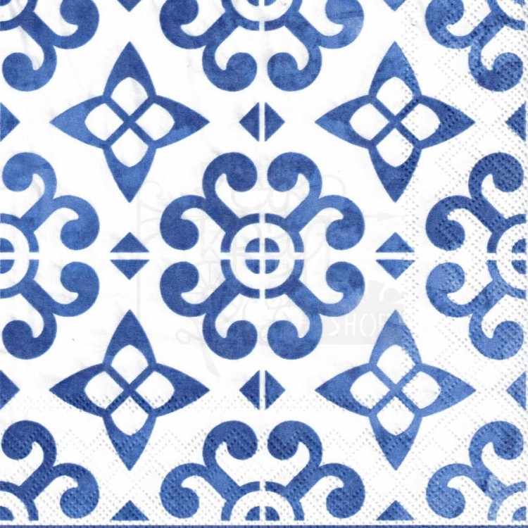Serwetka 33x33 - Niebieski ornament
