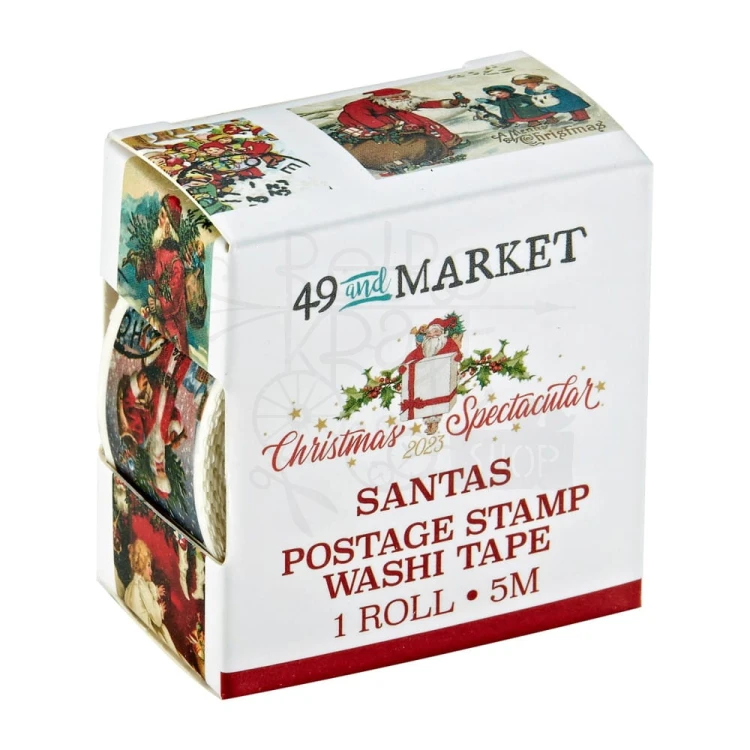 Taśma washi tape znaczki Christmas Spectacular Santas Postage Stamp 5m CS23-23831 49 and Market