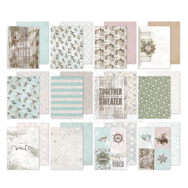 Zestaw papierów do scrapbookingu 15x20 Simple Vintage Winter Woods 24 arkusze 19119 Simple Stories