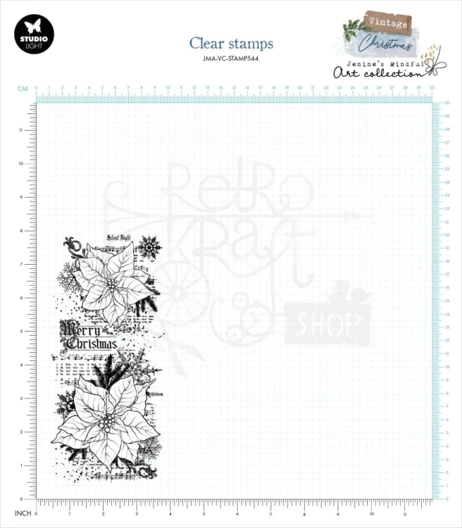 Stempel akrylowy Vintage Christmas Poinsettia Songs JMA-VC-STAMP544 StudioLight