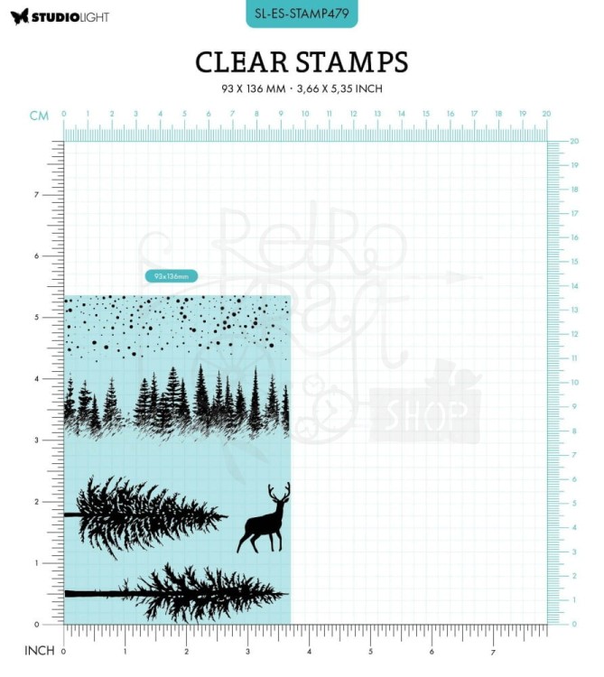 Zestaw stempli akrylowych Christmas - Forest Elements 5szt SL-ES-STAMP479 StudioLight