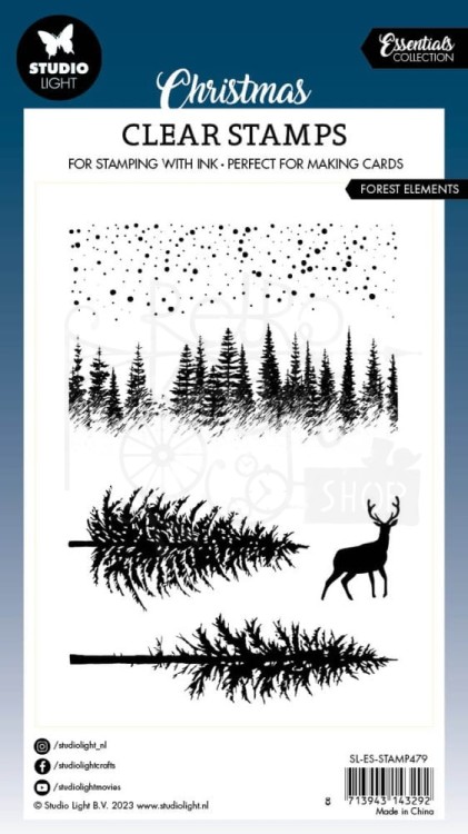 Zestaw stempli akrylowych Christmas - Forest Elements 5szt SL-ES-STAMP479 StudioLight