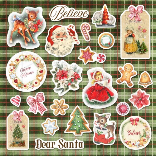 Ozdoby papierowe Die-cuts Dear Santa Ephemera 24szt MP-61288 Memory Place