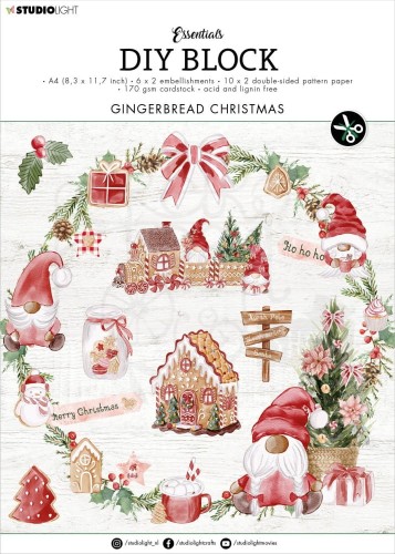Zestaw papierów do scrapbookingu A4 Gingerbread Christmas 32 arkusze SL-ES-DCB49 StudioLight