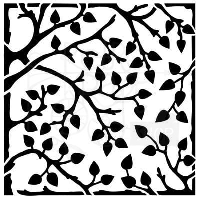 Szablon maska 6x6 Leafy Branches liście Crafter's Workshop
