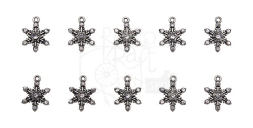 Ozdoby metalowe śnieżynki Idea-Ology Metal Adornments Snowflakes 10szt TH94200 Tim Holtz