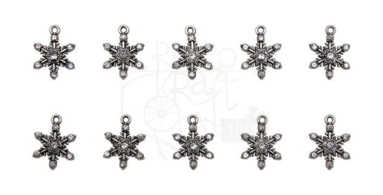 Ozdoby metalowe śnieżynki Idea-Ology Metal Adornments Snowflakes 10szt TH94200 Tim Holtz