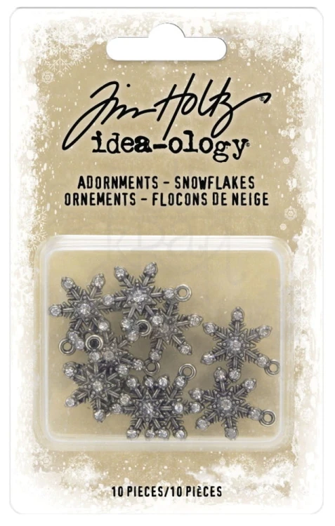 Ozdoby metalowe śnieżynki Idea-Ology Metal Adornments Snowflakes 10szt TH94200 Tim Holtz