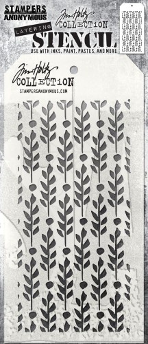 Szablon maska 12x22cm Berry Leaves THS174 Tim Holtz Stampers Anonymous