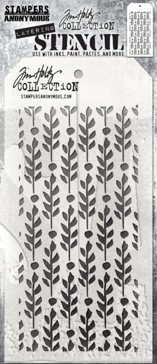 Szablon maska 12x22cm Berry Leaves THS174 Tim Holtz Stampers Anonymous