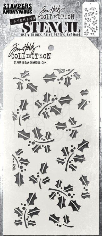Szablon maska 12x22cm Hollyberry THS165 Tim Holtz Stampers Anonymous