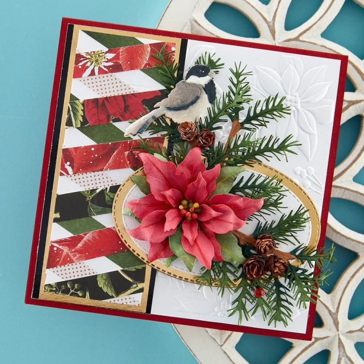 Wykrojnik Snow Garden - Hemlock Cones and Chicadee S4-1305 Spellbinders