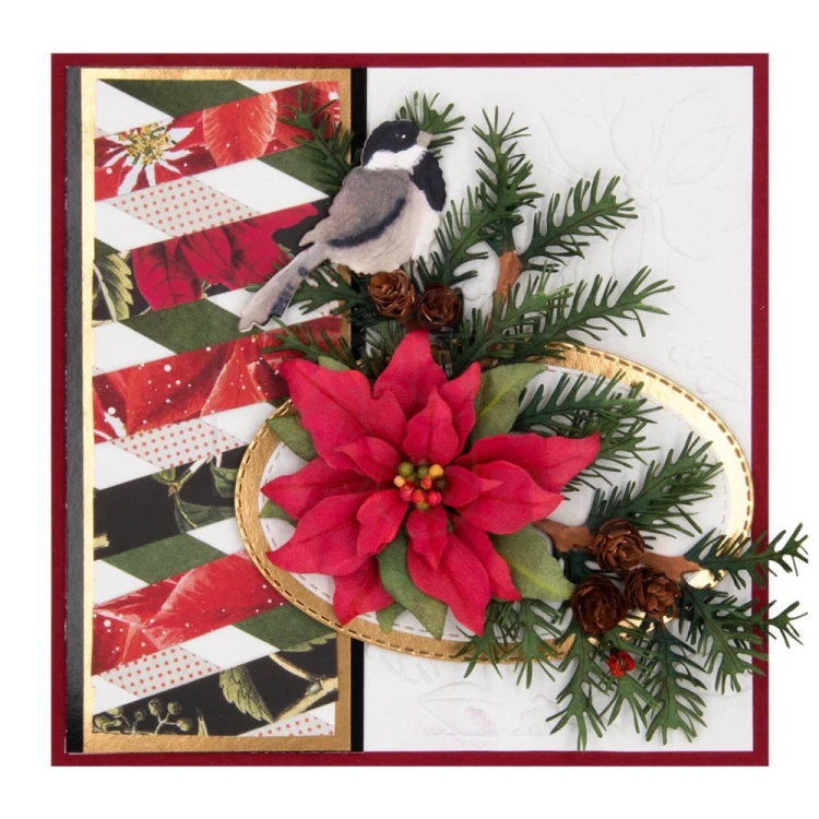 Wykrojnik Snow Garden - Hemlock Cones and Chicadee S4-1305 Spellbinders