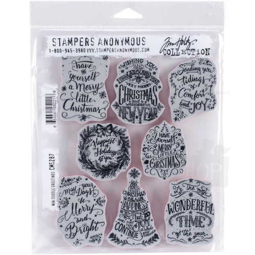 Stempel gumowy kauczukowy Mini Doodle Greetings CMS-287 Tim Holtz Stampers Anonymous