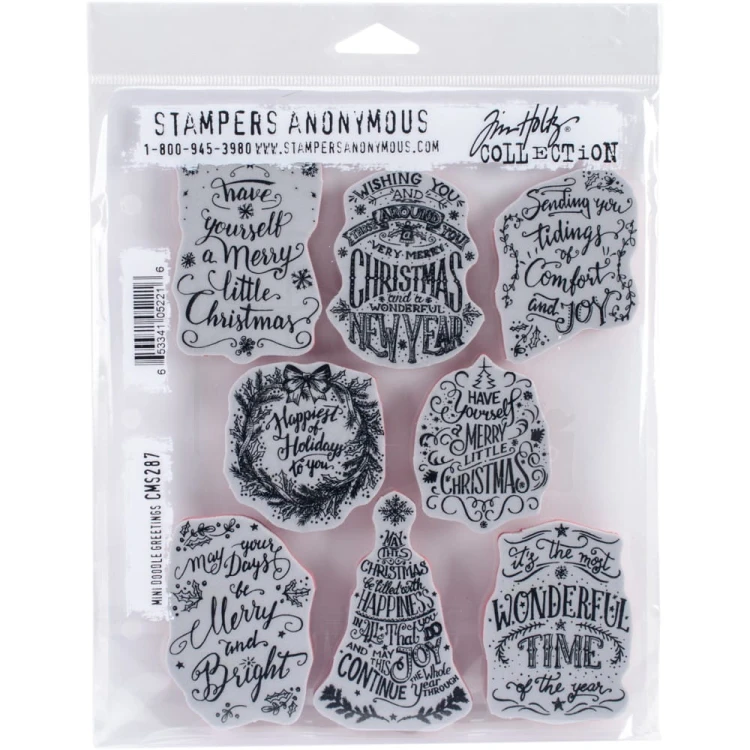 Stempel gumowy kauczukowy Mini Doodle Greetings CMS-287 Tim Holtz Stampers Anonymous