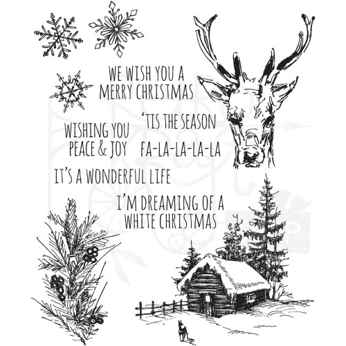 Stempel gumowy kauczukowy Scribble Woodland CMS-282 Tim Holtz Stampers Anonymous