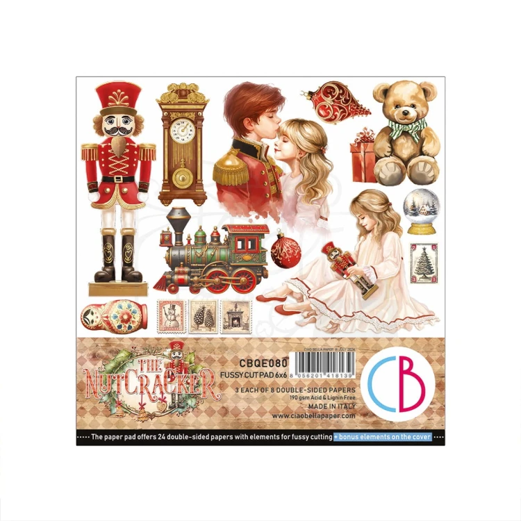 Zestaw papierów do scrapbookingu 15x15 The Nutcracker 24 szt CBQE080 Ciao Bella
