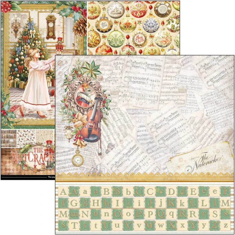 Zestaw papierów do scrapbookingu 30x30 The Nutcracker 8 szt CBT080 Ciao Bella