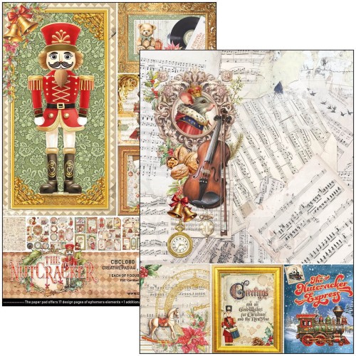 Zestaw papierów do scrapbookingu A4 The Nutcracker 9 szt CBCL080 Ciao Bella