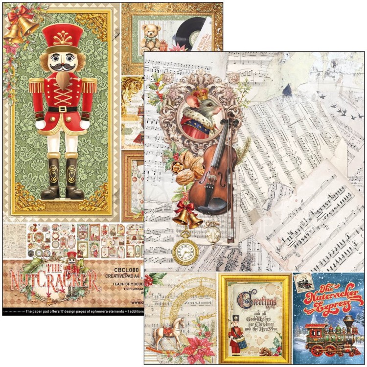 Zestaw papierów do scrapbookingu A4 The Nutcracker 9 szt CBCL080 Ciao Bella
