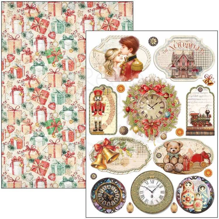 Zestaw papierów do scrapbookingu A4 The Nutcracker 9 szt CBCL080 Ciao Bella