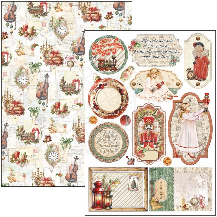 Zestaw papierów do scrapbookingu A4 The Nutcracker 9 szt CBCL080 Ciao Bella