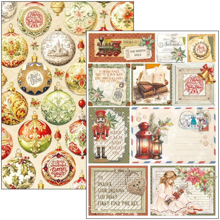 Zestaw papierów do scrapbookingu A4 The Nutcracker 9 szt CBCL080 Ciao Bella