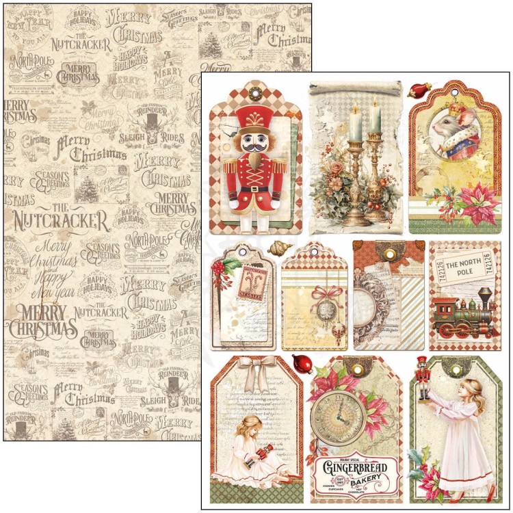 Zestaw papierów do scrapbookingu A4 The Nutcracker 9 szt CBCL080 Ciao Bella