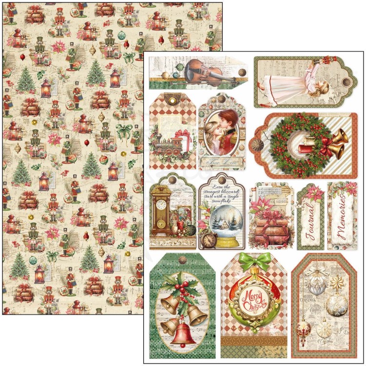Zestaw papierów do scrapbookingu A4 The Nutcracker 9 szt CBCL080 Ciao Bella
