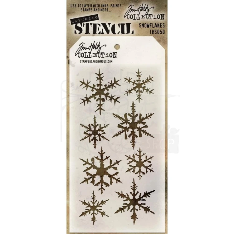 Szablon maska Snowflakes płatki śniegu Tim Holtz