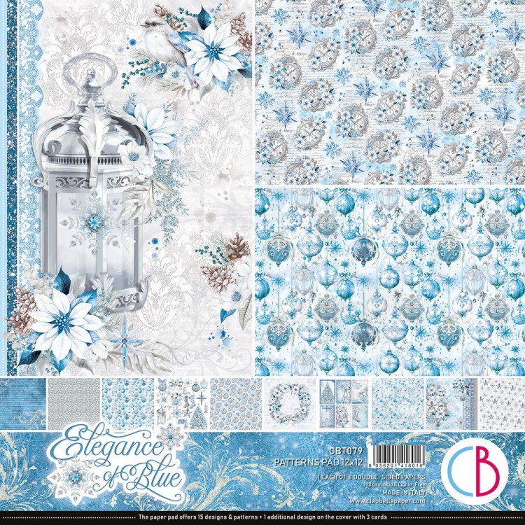 Zestaw papierów do scrapbookingu 30x30 Elegance of Blue 8 szt CBT079 Ciao Bella