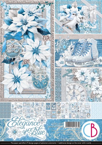 Zestaw papierów do scrapbookingu A4 Elegance of Blue 9 szt CBCL079 Ciao Bella