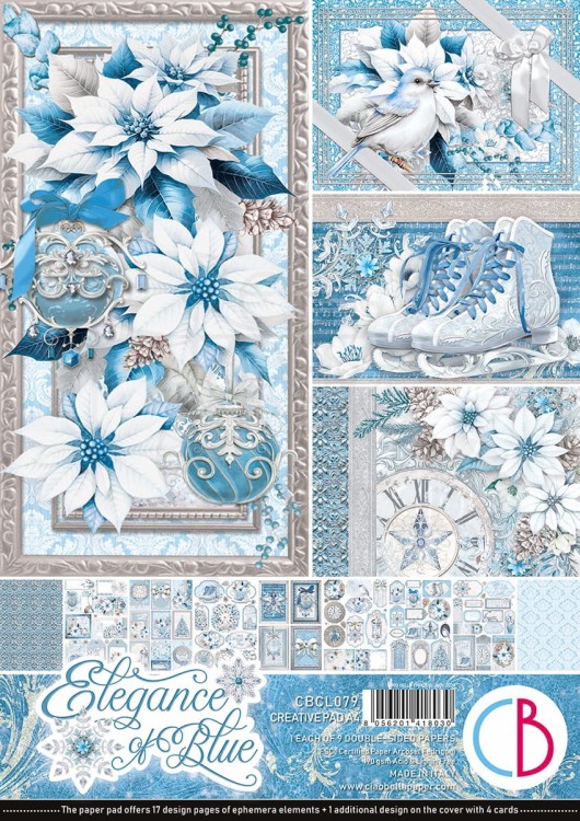 Zestaw papierów do scrapbookingu A4 Elegance of Blue 9 szt CBCL079 Ciao Bella