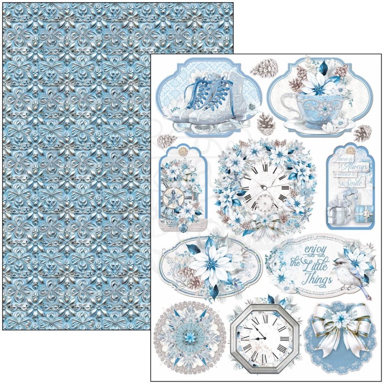 Zestaw papierów do scrapbookingu A4 Elegance of Blue 9 szt CBCL079 Ciao Bella