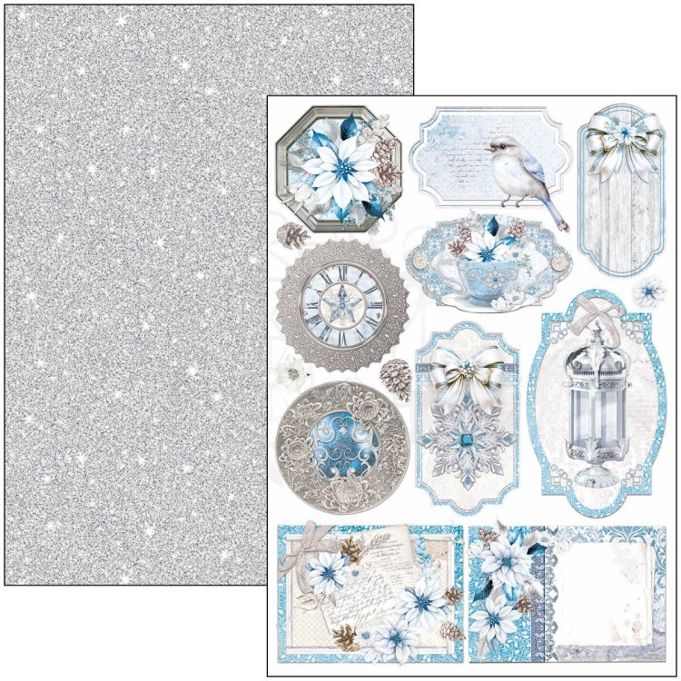Zestaw papierów do scrapbookingu A4 Elegance of Blue 9 szt CBCL079 Ciao Bella