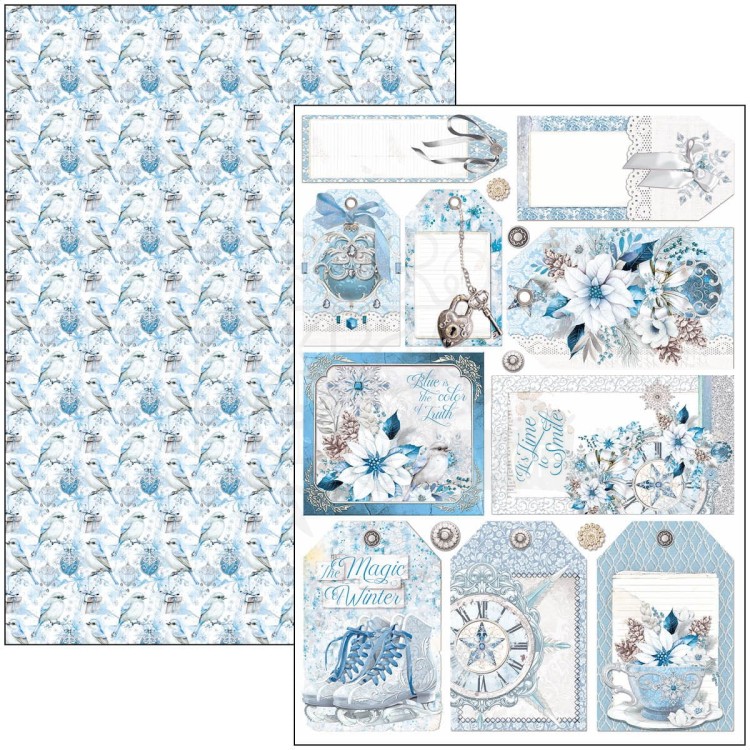 Zestaw papierów do scrapbookingu A4 Elegance of Blue 9 szt CBCL079 Ciao Bella