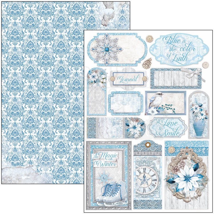 Zestaw papierów do scrapbookingu A4 Elegance of Blue 9 szt CBCL079 Ciao Bella