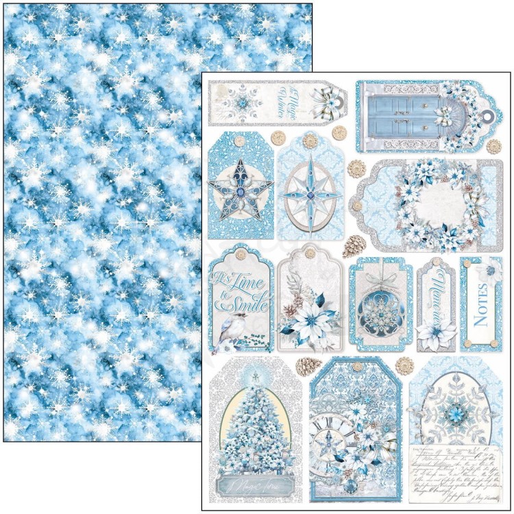 Zestaw papierów do scrapbookingu A4 Elegance of Blue 9 szt CBCL079 Ciao Bella