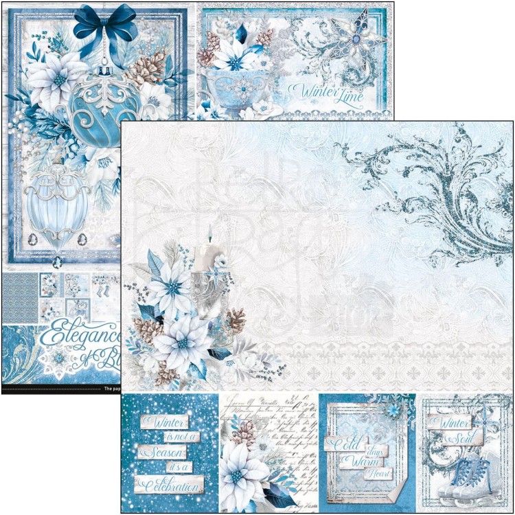 Zestaw papierów do scrapbookingu 20x20 Elegance of Blue 12 szt CBH079 Ciao Bella