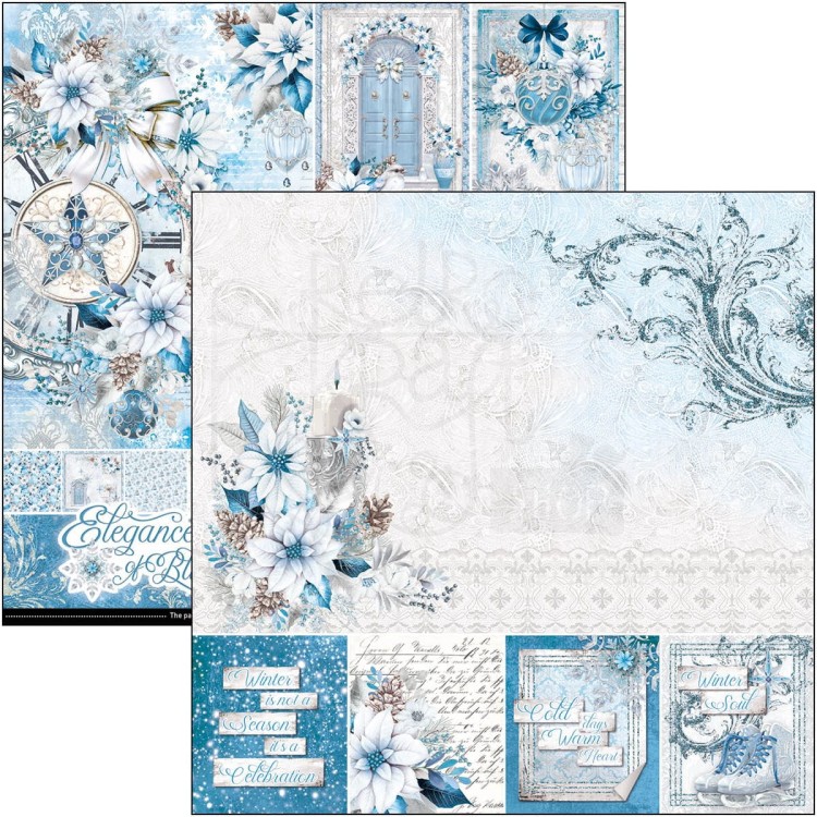 Zestaw papierów do scrapbookingu 30x30 Elegance of Blue 12 szt CBPM079 Ciao Bella