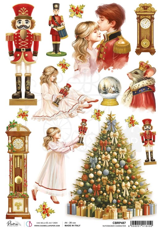 Papier ryżowy do decoupage A4 Nutcracker Character CBRP487 Ciao Bella