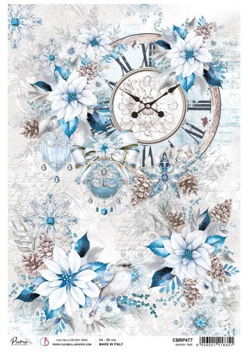 Papier ryżowy do decoupage A4 Snow Time CBRP477 Ciao Bella