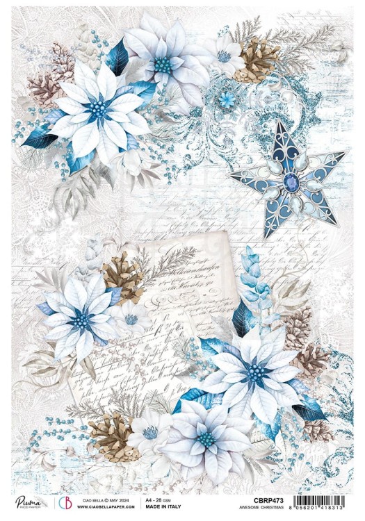 Papier ryżowy do decoupage A4 Awesome Christmas CBRP473 Ciao Bella