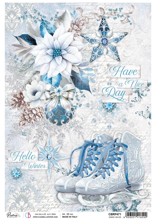 Papier ryżowy do decoupage A4 Dance on Ice CBRP471 Ciao Bella