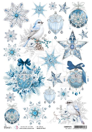 Papier ryżowy do decoupage A4 Ice Jewels CBRP470 Ciao Bella