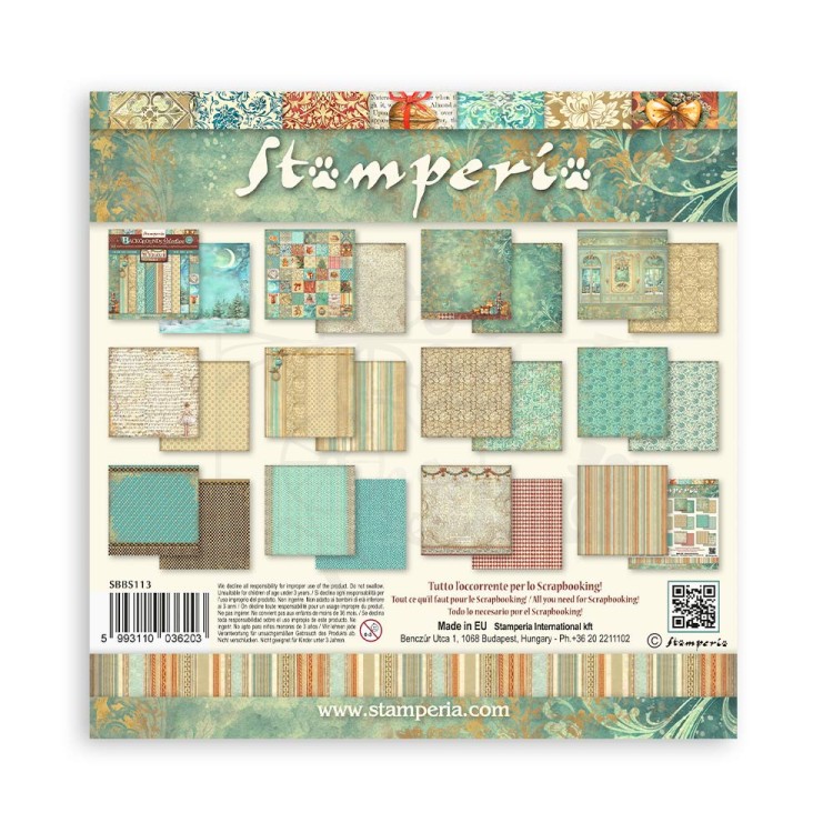 Zestaw papierów do scrapbookingu 20x20 The Nutcracker Backgrounds Tła SBBS113 Stamperia