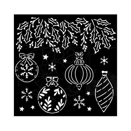 Szablon maska 18x18 The Nutcracker Bombki KSTDQ106 Stamperia