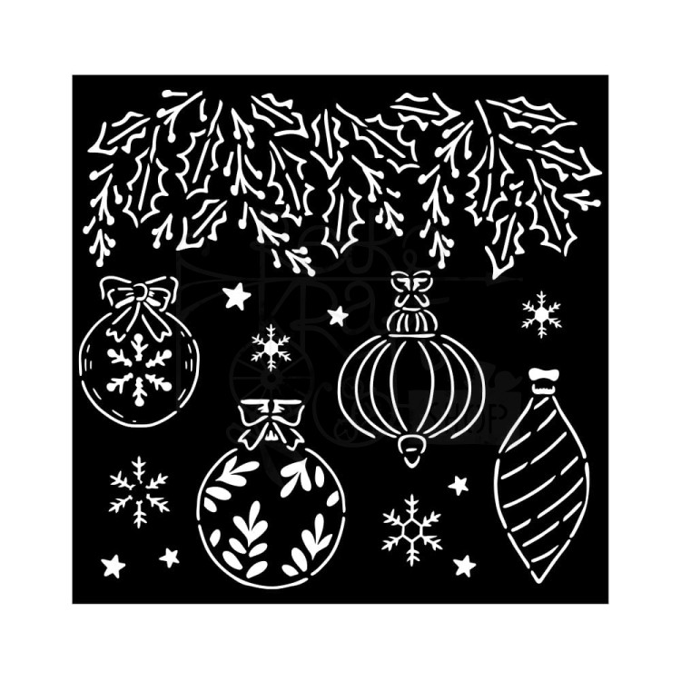 Szablon maska 18x18 The Nutcracker Bombki KSTDQ106 Stamperia