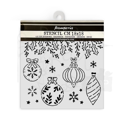 Szablon maska 18x18 The Nutcracker Bombki KSTDQ106 Stamperia